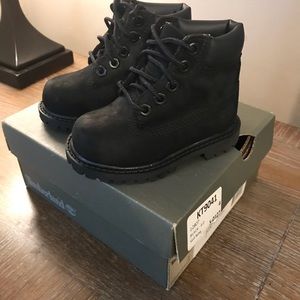 Black Timberlands 6” Premium Waterproof Boots Toddler Size 4 (Worn Once)